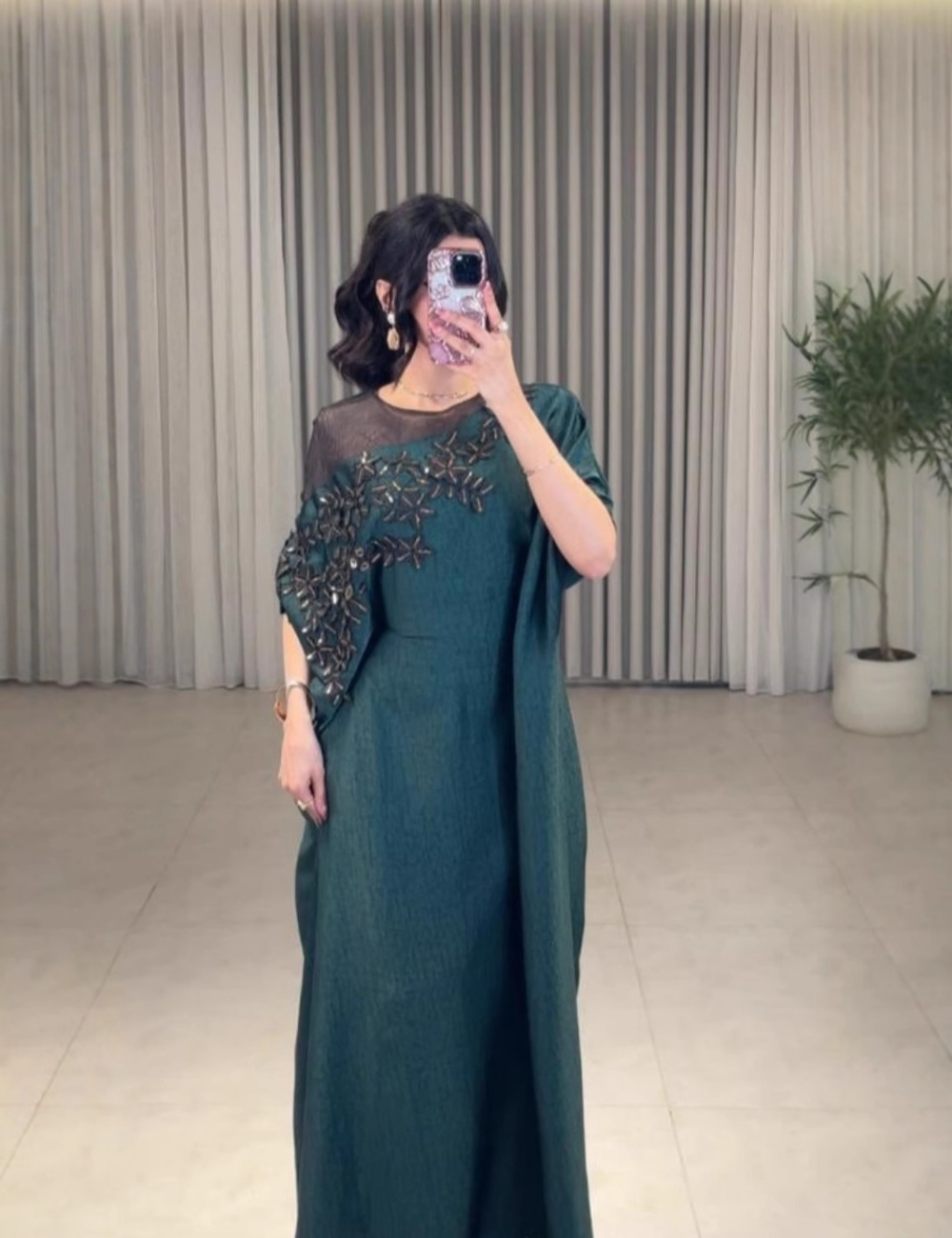 Embroidered evening dress spring and summer robe