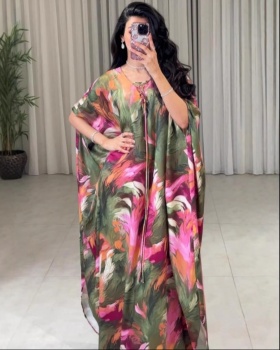 Printing robe spring and summer evening dress