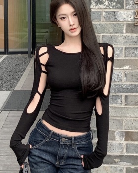 Long sleeve slim tops strapless sexy shorts for women