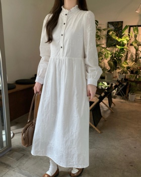 White spring dress temperament embroidery long dress for women