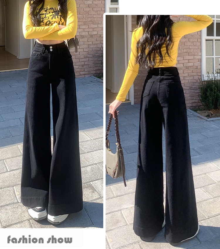 Loose spring long pants high waist wide leg pants for women