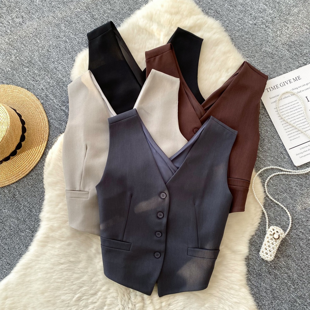 Spring Korean style waistcoat sleeveless coat for women