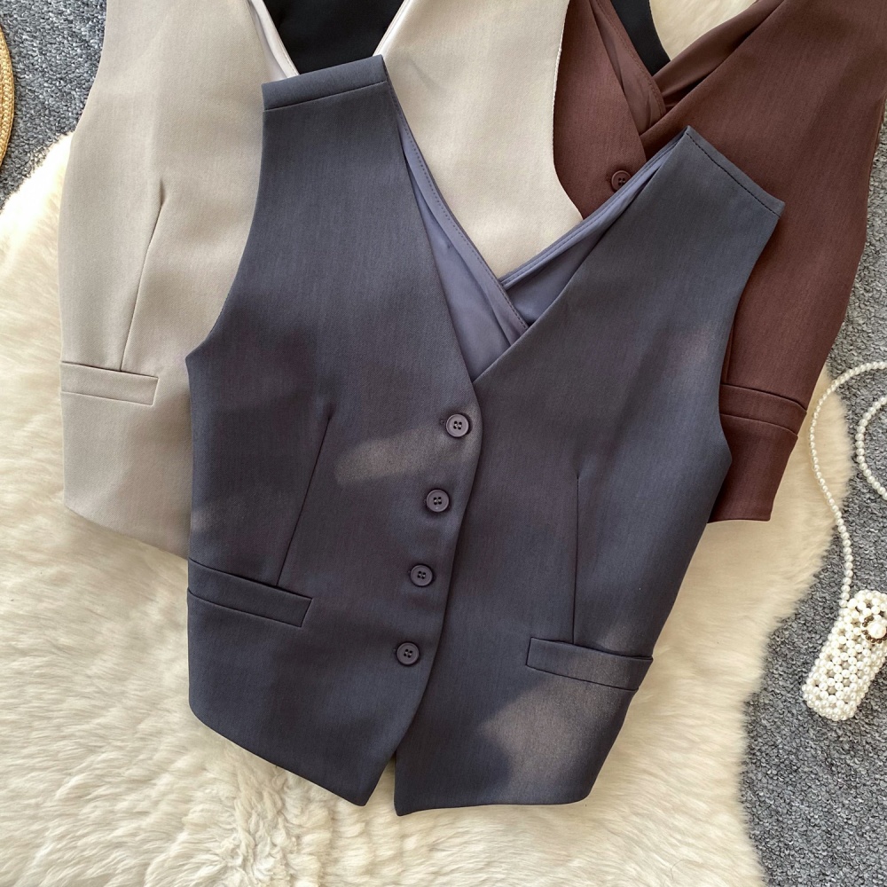 Spring Korean style waistcoat sleeveless coat for women