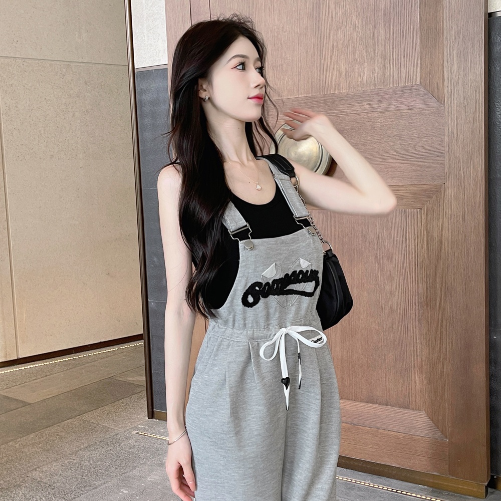 College style pants bib pants 2pcs set for women