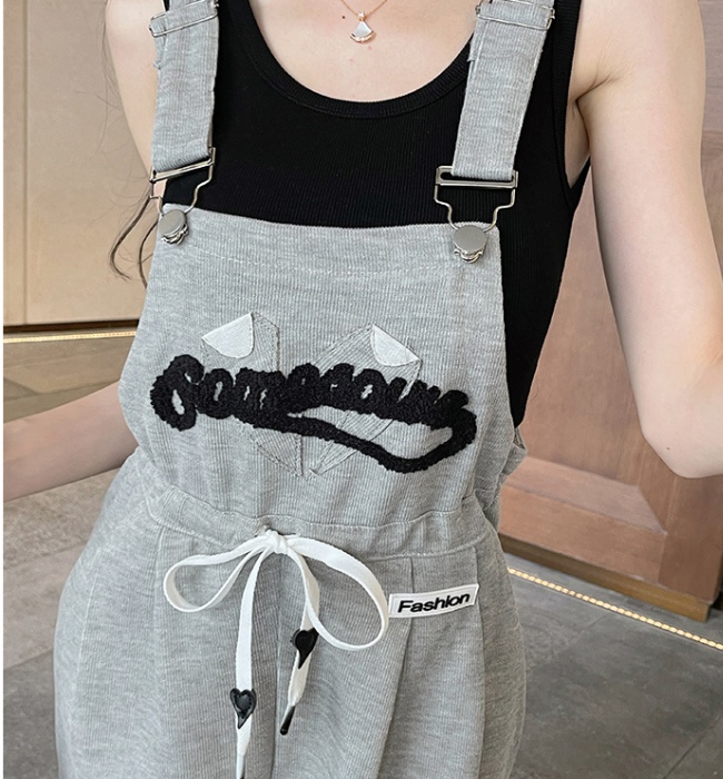 College style pants bib pants 2pcs set for women