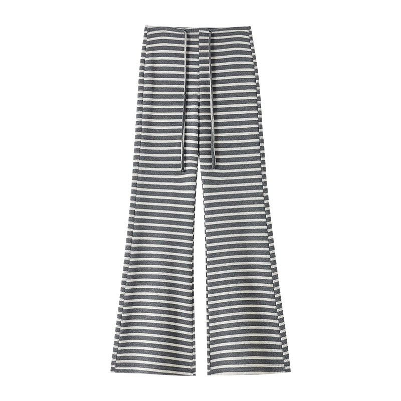 Stripe micro speaker pants high waist wide leg pants