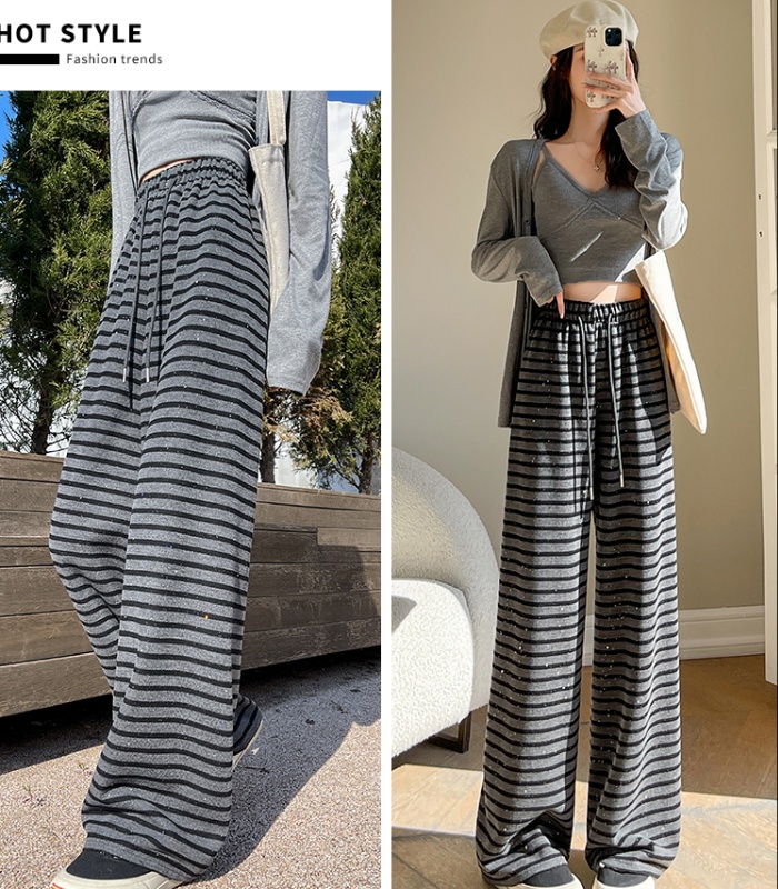 Drape straight wide leg pants loose pants for women