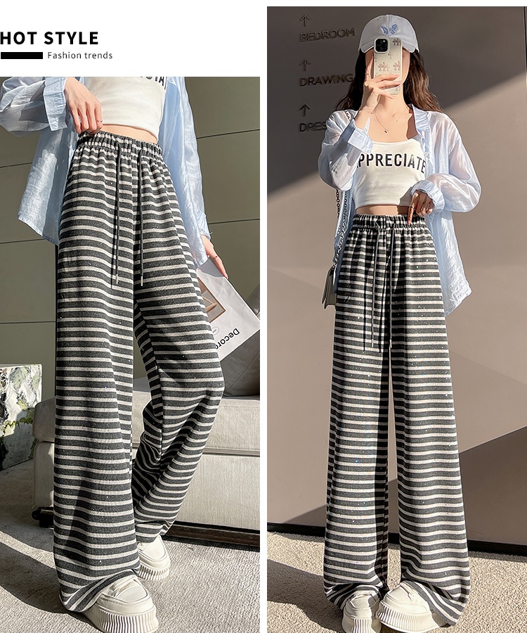 Drape straight wide leg pants loose pants for women