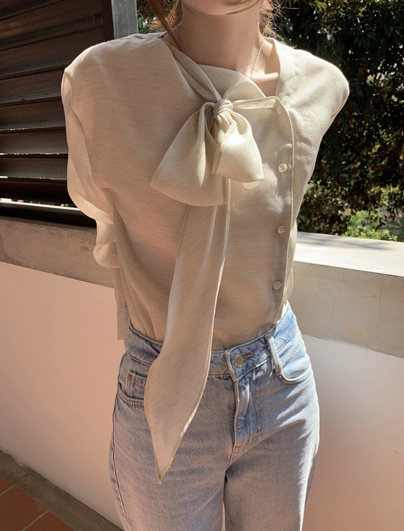 Oblique buckle tops long sleeve shirt