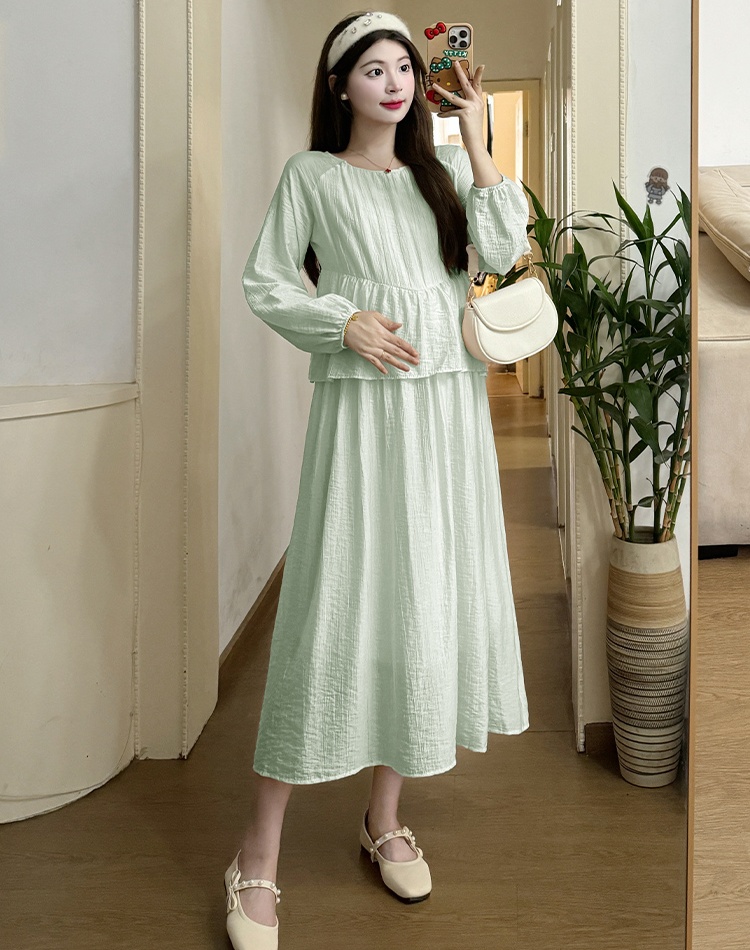 Tender Pseudo-two long dress drape fashionable dress