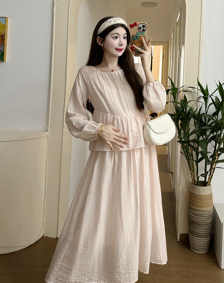 Tender Pseudo-two long dress drape fashionable dress