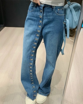 Personality spring long pants high waist jeans for women