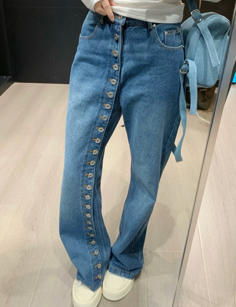 Personality spring long pants high waist jeans for women