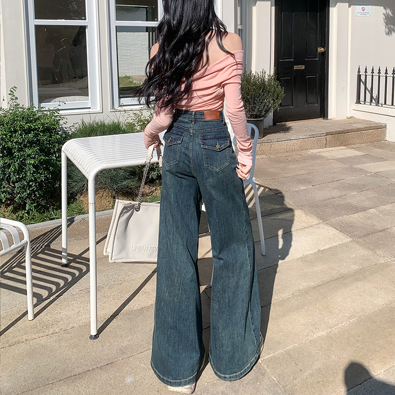 High waist wide leg pants spring jeans for women