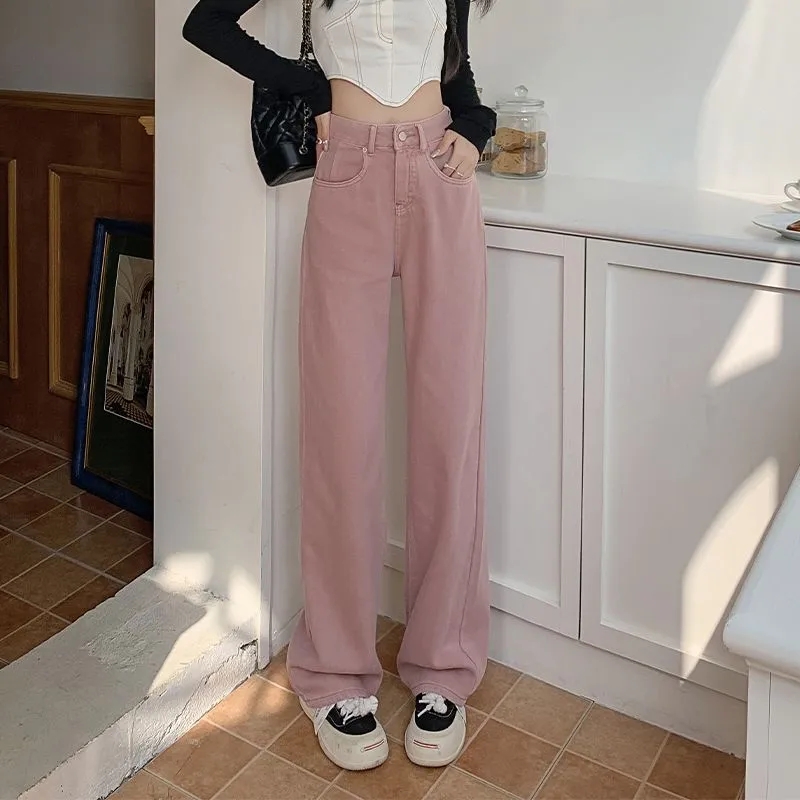 High waist spring mopping Korean style wide leg long pants