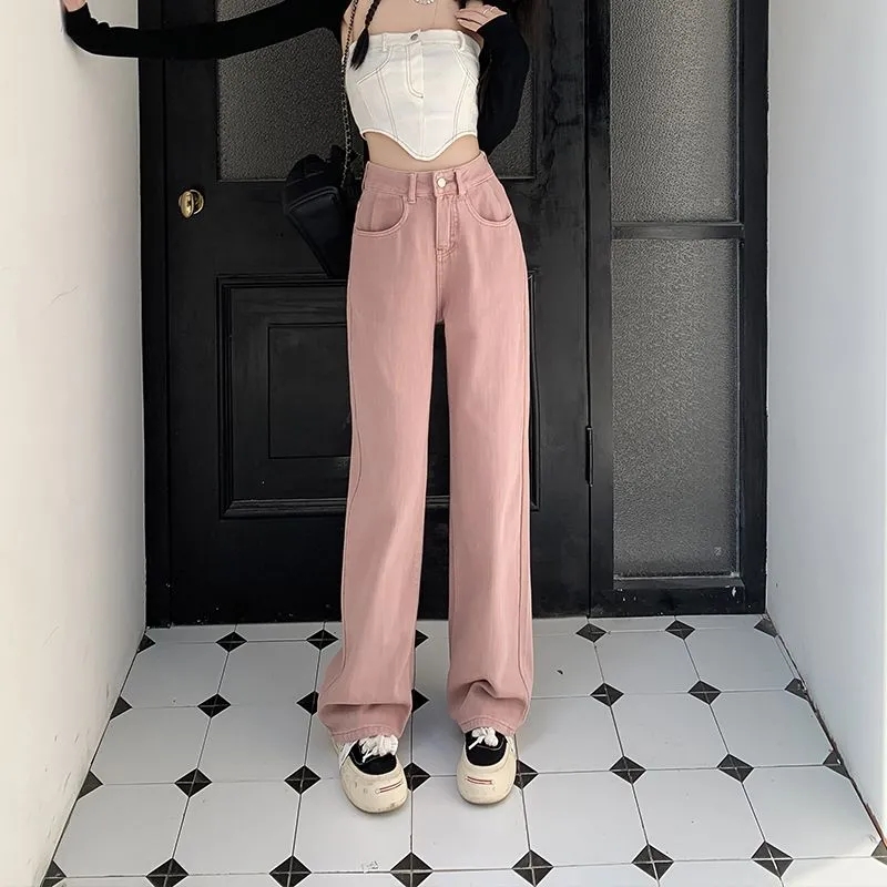 High waist spring mopping Korean style wide leg long pants