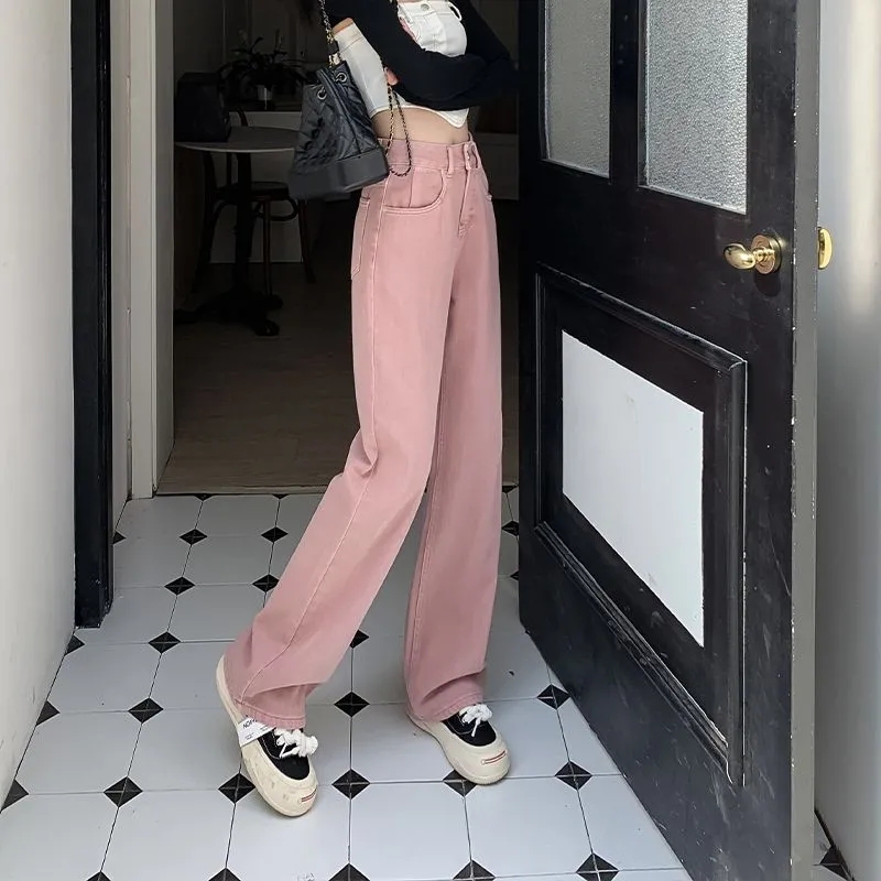 High waist spring mopping Korean style wide leg long pants