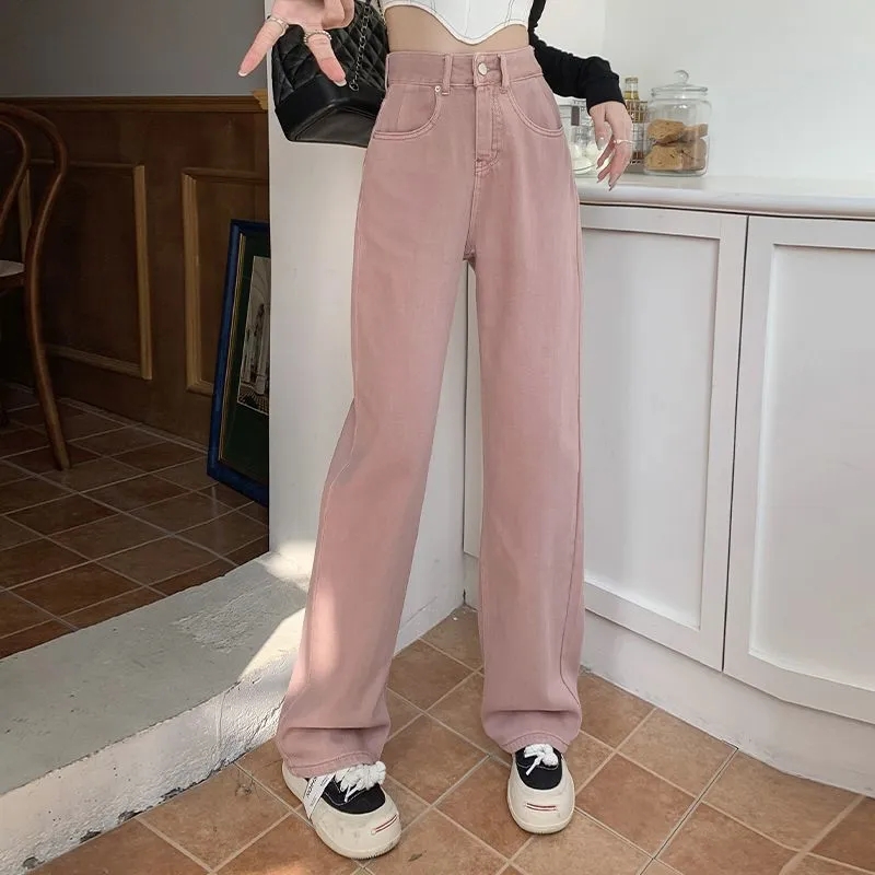 High waist spring mopping Korean style wide leg long pants