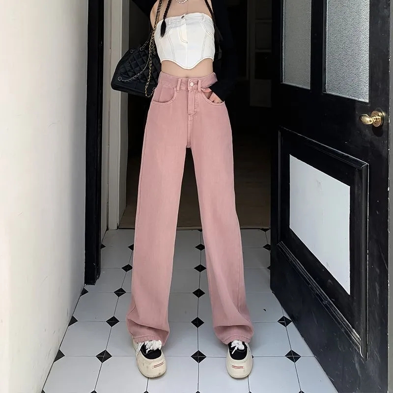 High waist spring mopping Korean style wide leg long pants