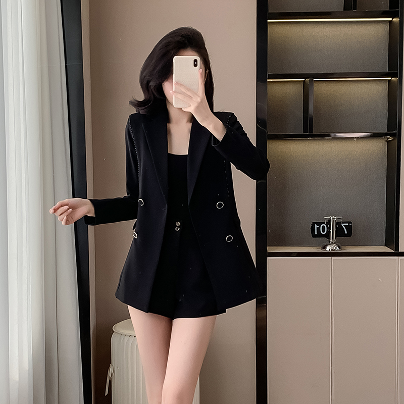 Black slim spring business suit all-match fashion coat