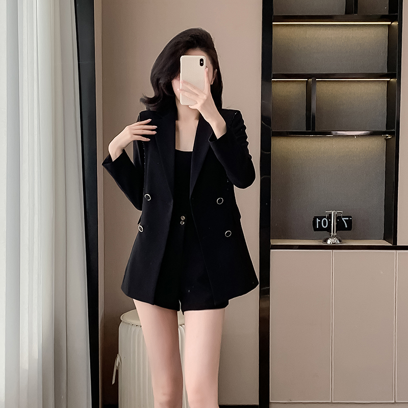 Black slim spring business suit all-match fashion coat