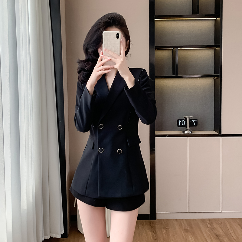 Black slim spring business suit all-match fashion coat