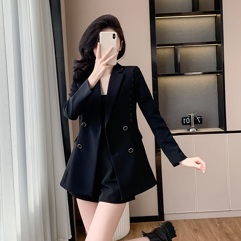 Black slim spring business suit all-match fashion coat