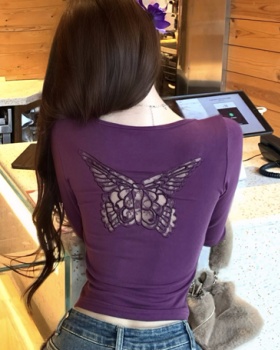 Long sleeve inside the ride bottoming shirt butterfly tops