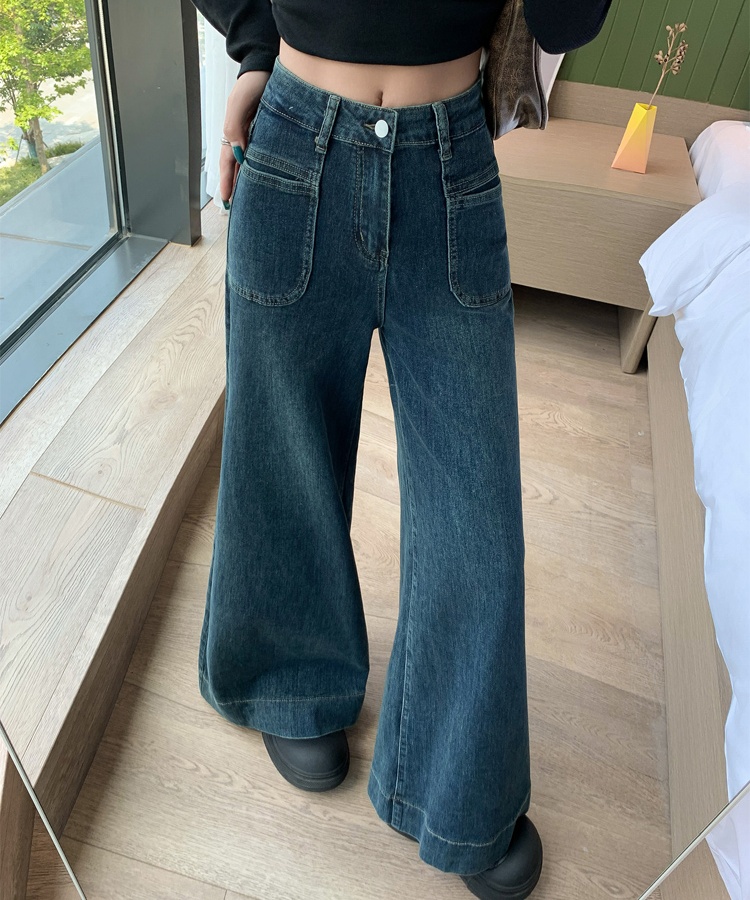 High waist wide leg trousers slim big long pants for women