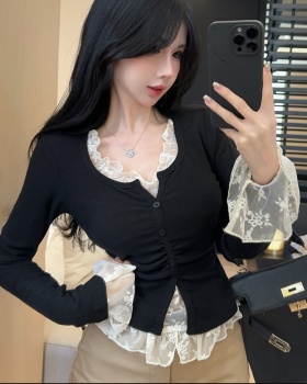 Lace bottoming shirt T-shirt 2pcs set for women