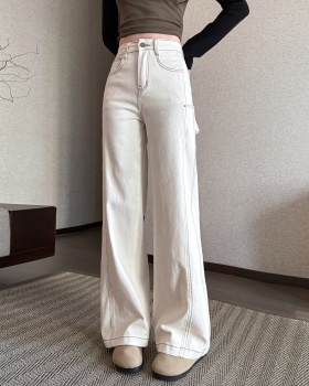 Mopping slim straight pants wide leg drape jeans