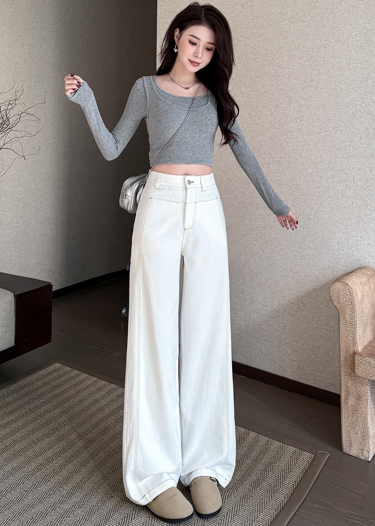 Straight pants spring and autumn jeans for women