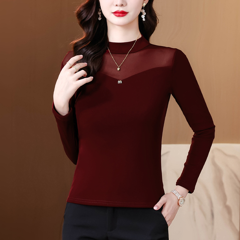 Pullover gauze simple Western style bottoming shirt