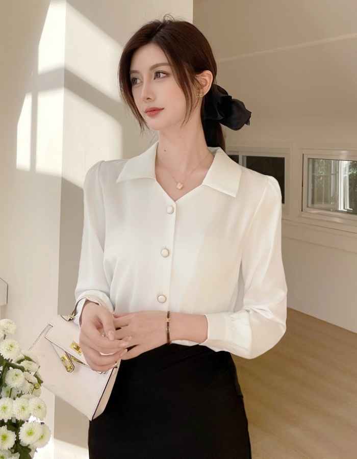 Satin unique tops temperament France style shirt