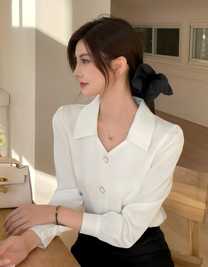 Satin unique tops temperament France style shirt