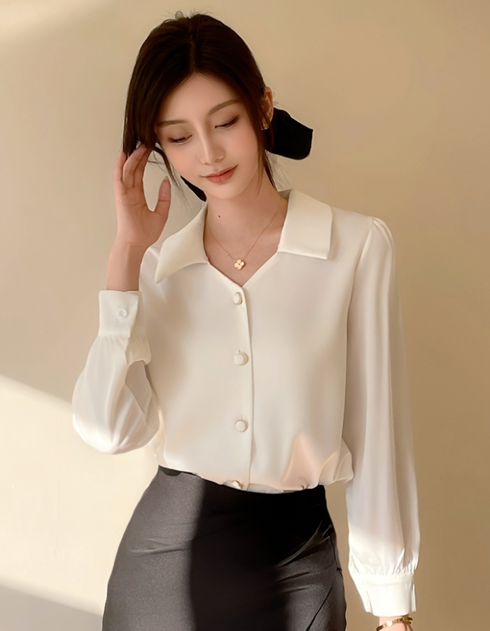 Satin unique tops temperament France style shirt