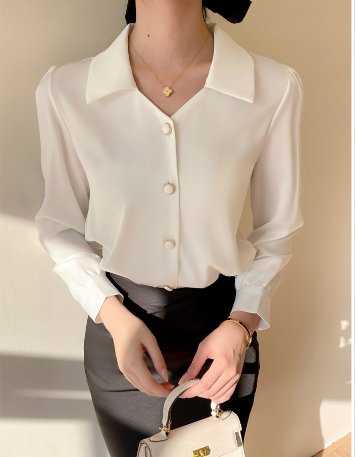 Satin unique tops temperament France style shirt