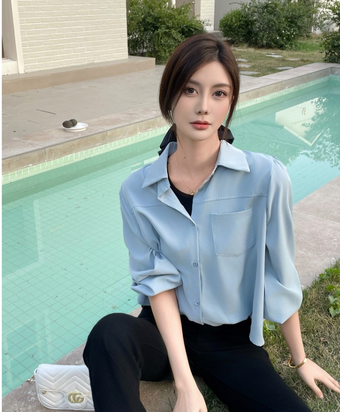 Pseudo-two temperament shirt niche loose tops for women