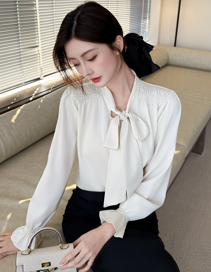 Streamer temperament chiffon shirt France style shirt