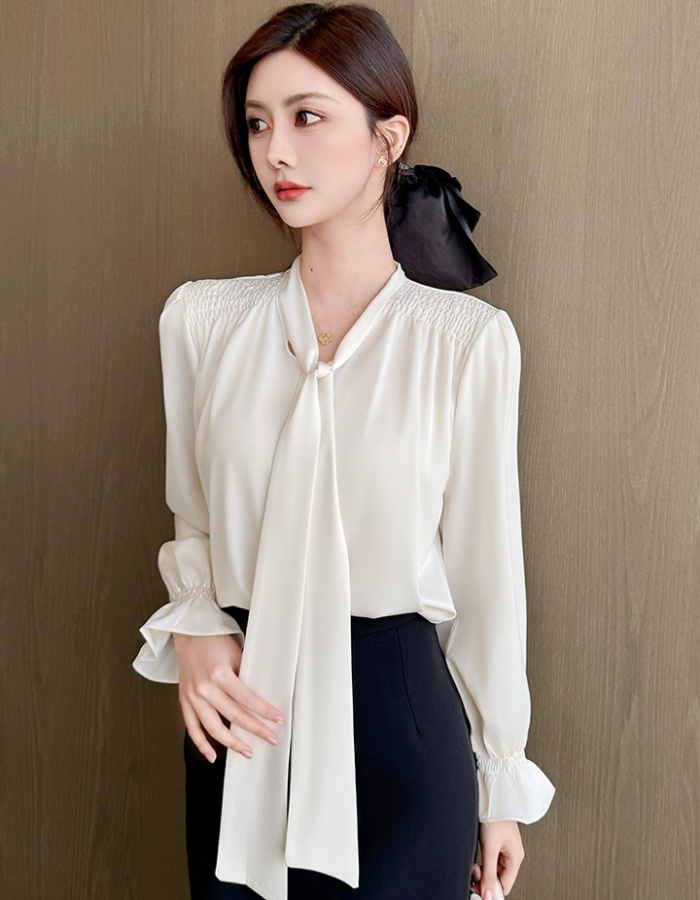 Streamer temperament chiffon shirt France style shirt