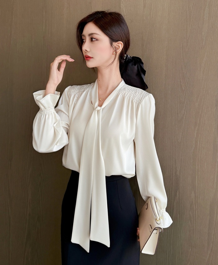 Streamer temperament chiffon shirt France style shirt