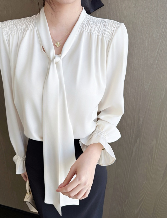 Streamer temperament chiffon shirt France style shirt