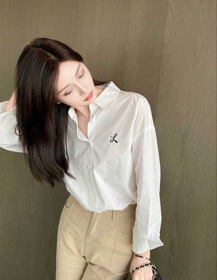 Loose all-match profession spring long sleeve shirt