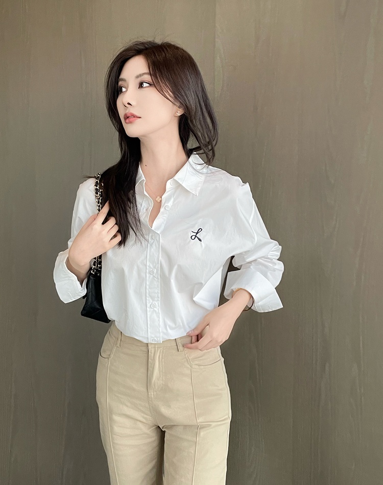 Loose all-match profession spring long sleeve shirt