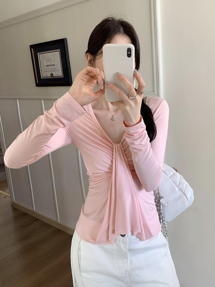 Autumn and winter tops slim bottoming shirt for women