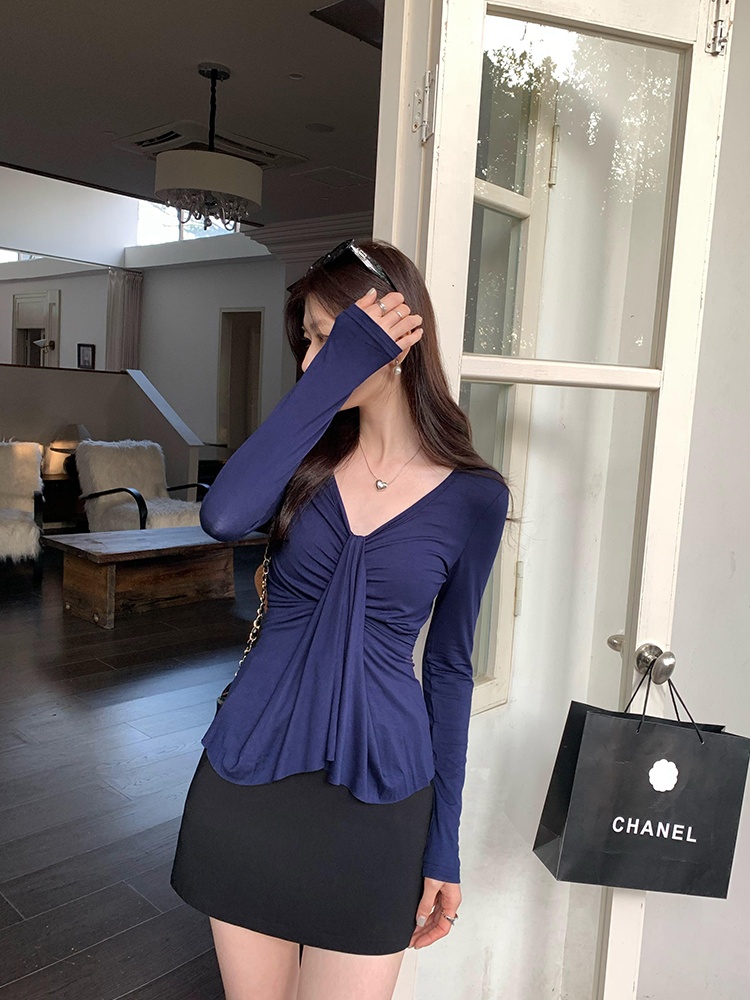 Autumn and winter tops slim bottoming shirt for women