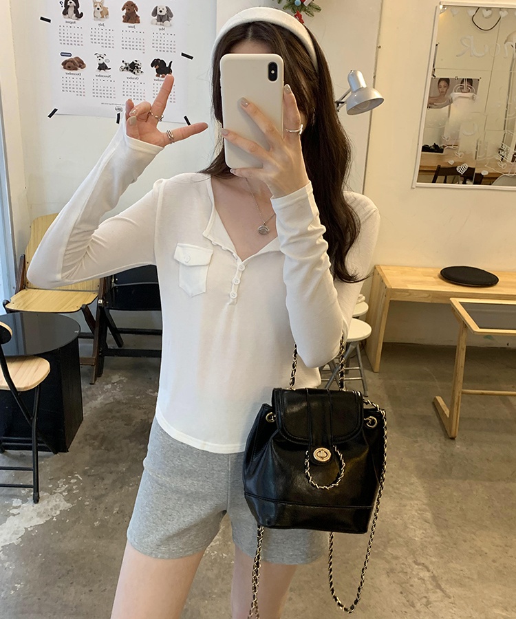 Long sleeve tops spring bottoming shirt