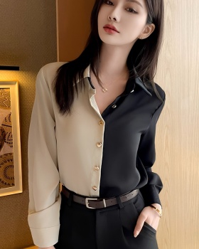 All-match spring long sleeve shirt loose lapel tops