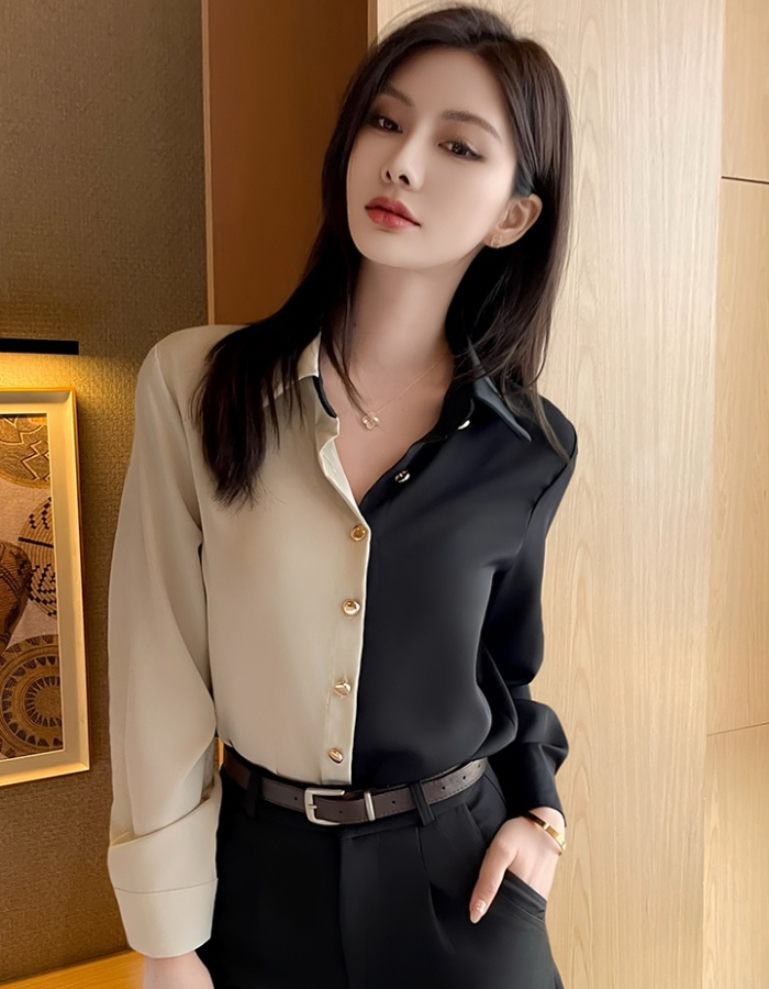 All-match spring long sleeve shirt loose lapel tops