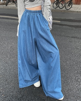 Spring straight wide leg pants lengthen jeans for women